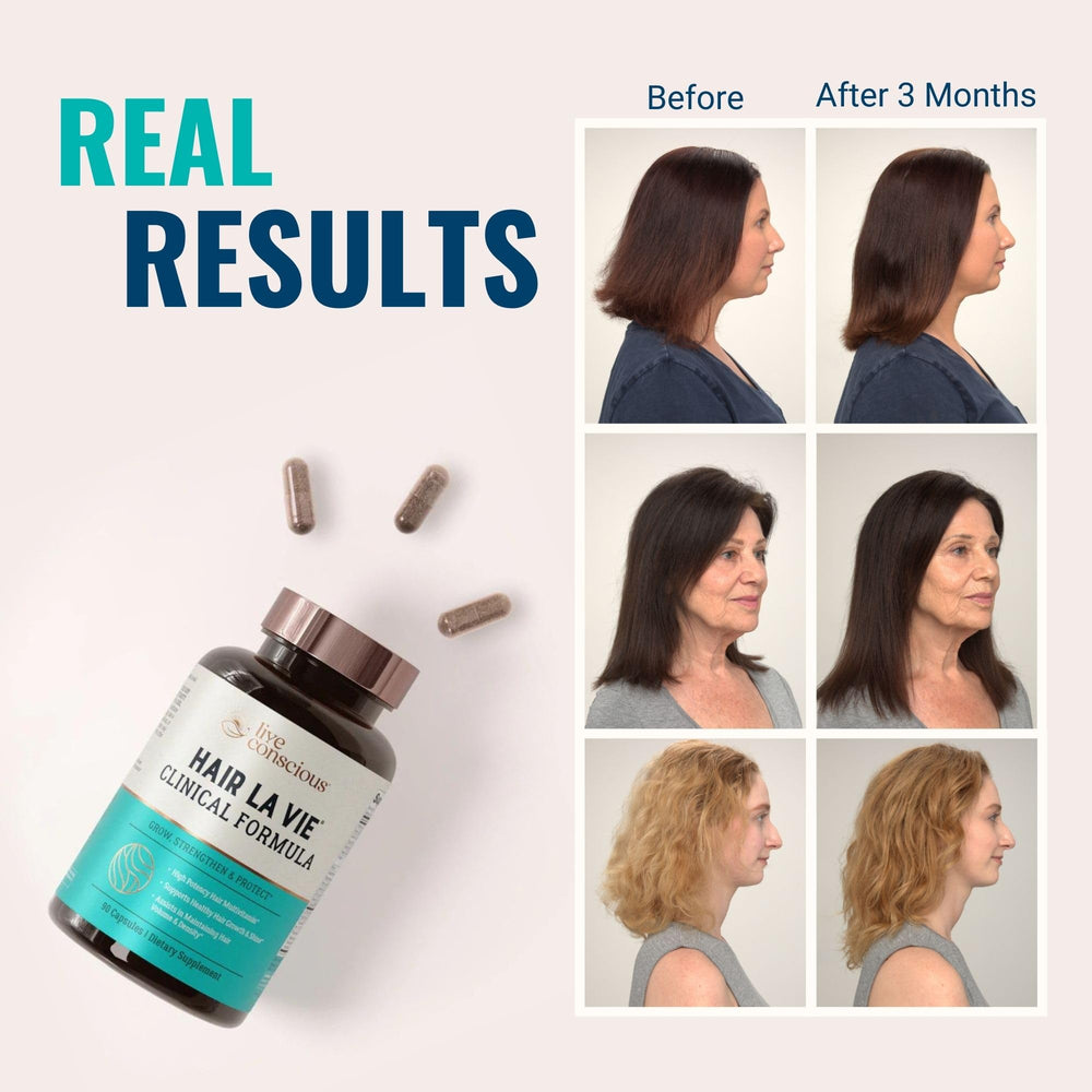 Hair La Vie Live Conscious Clinical Formula packaging showing the two-pack option for steady use