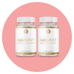 HAIRFIT vitamins bottle side view illustrating convenient daily use.