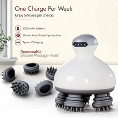 HairKink portable cordless head massager for on-the-go relief