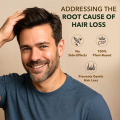 HairSmart DHT Blocker bottle side highlights three-pack option for daily use.