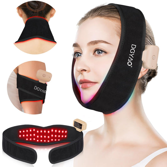 HAIYUE chin-neck therapy belt in use for targeted light treatment