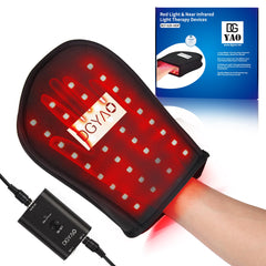 HAIYUE mitten front view shows compact red light therapy for hands.