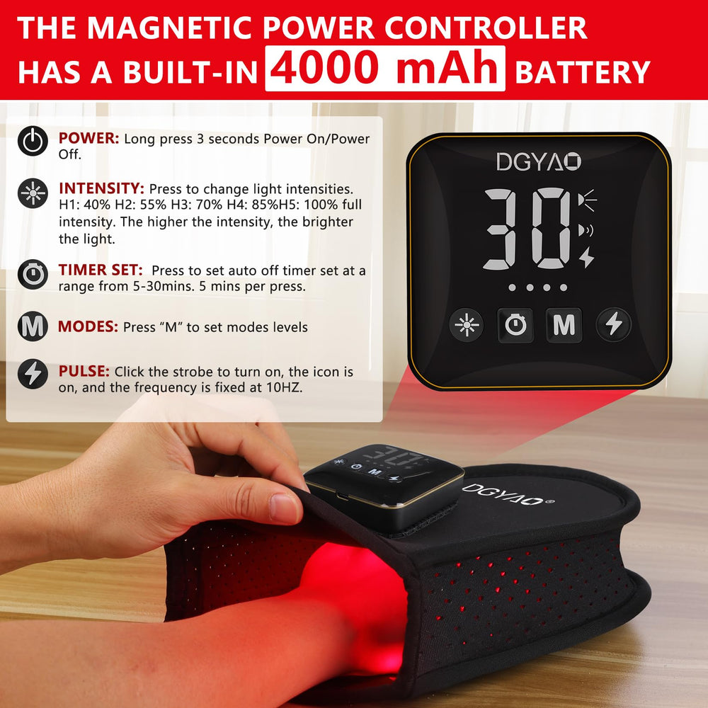 HAIYUE near-infrared 850nm therapy glow for nighttime recovery.