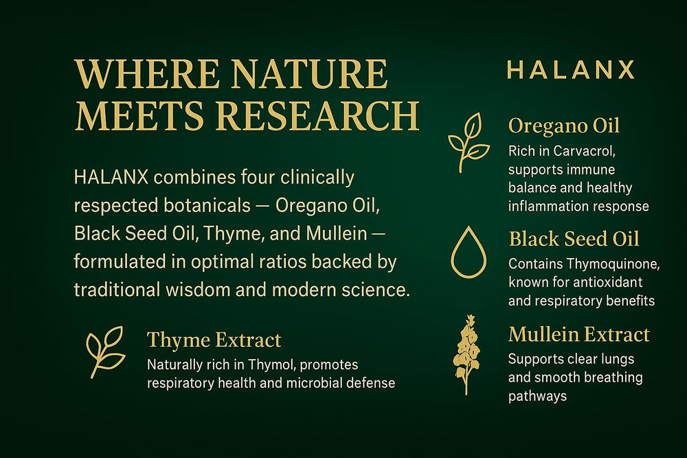 Halanx Oil of Oregano Softgels bottle cap sealing for freshness and safety.