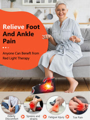 HALIDODO red light foot wrap worn on the foot for soothing warmth after long days.