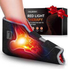 HALIDODO red light foot wrap, top view, compact wearable therapy for daily foot care.