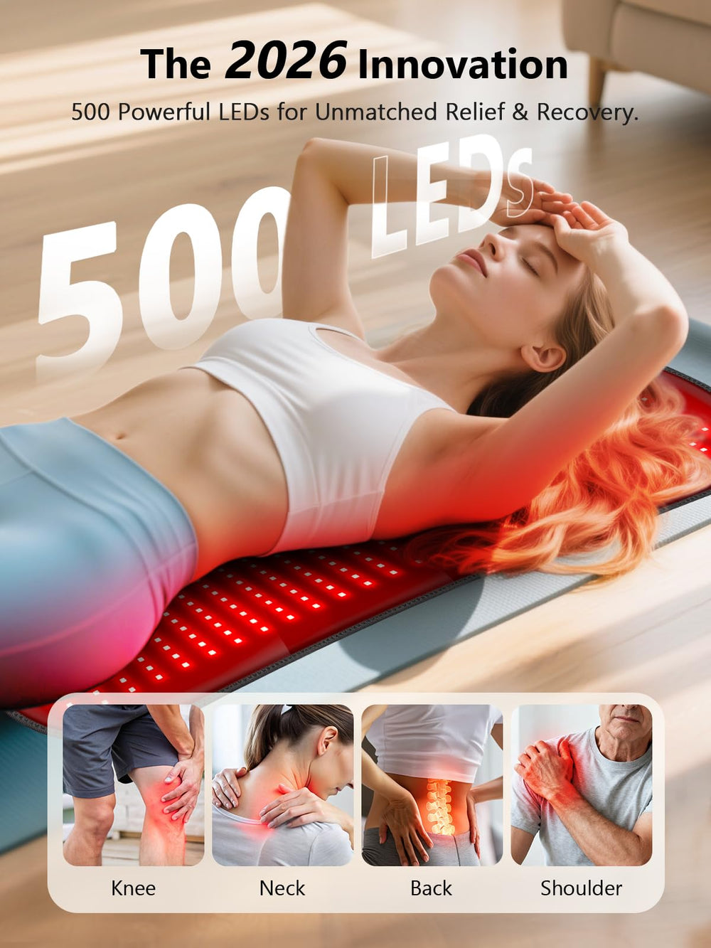 HALIDODO mat supports shoulder relief with targeted red and near infrared light