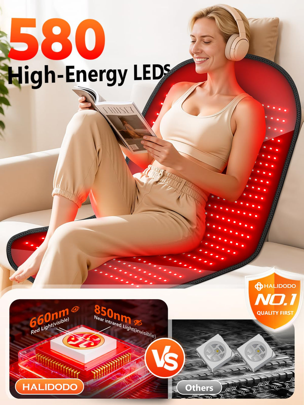 HALIDODO therapy mat uses sweat-proof material for easy cleaning after workouts.