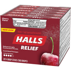 HALLS foil pouch with resealable closure.