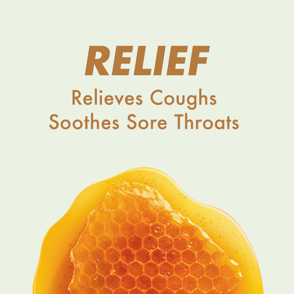 HALLS Relief Honey Lemon bottle label highlighting 7.5 mg menthol per drop