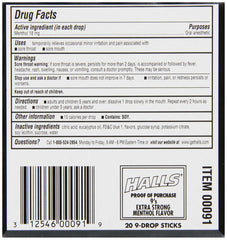 HALLS Relief Max Strength pocket sticks shown for on-the-go relief