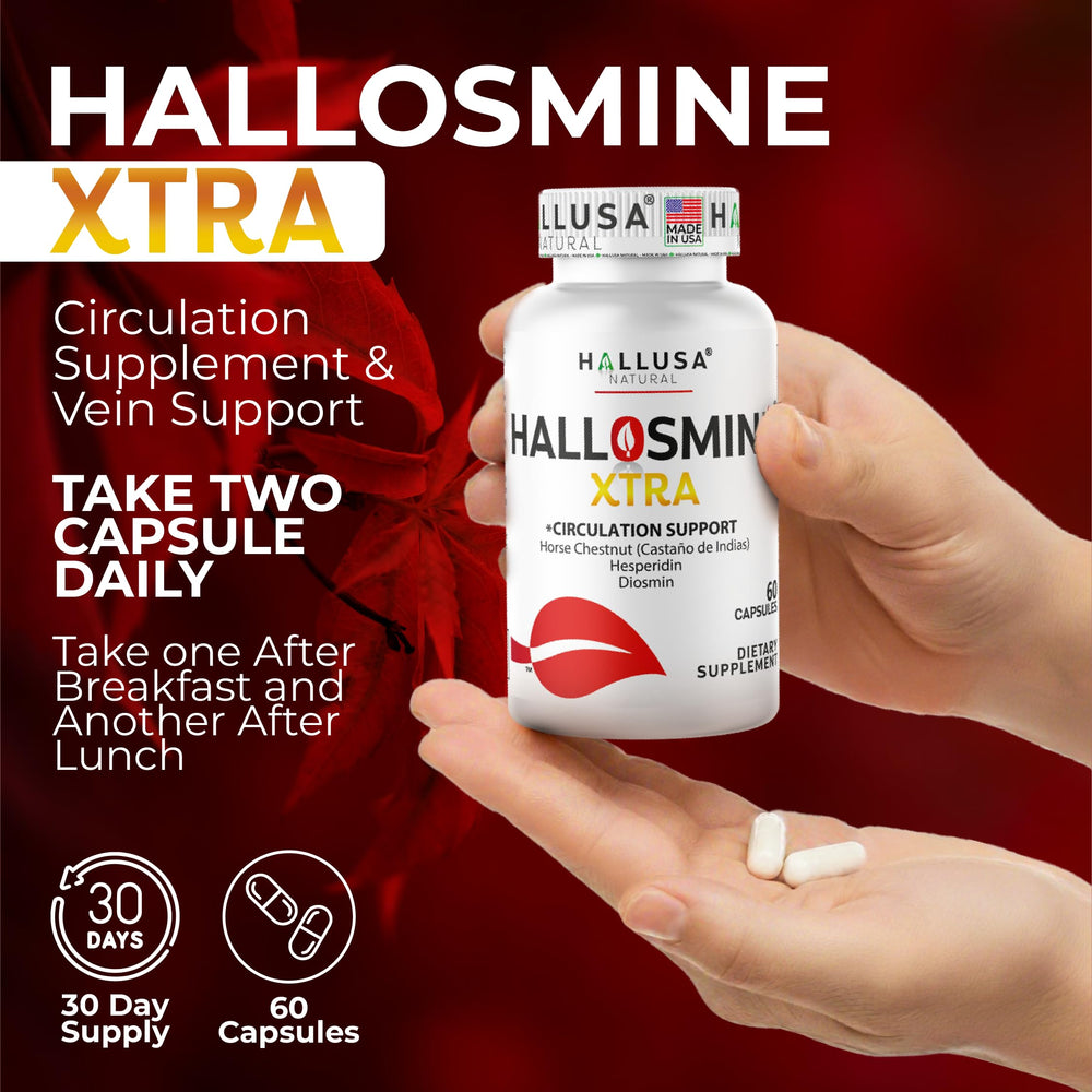 Hallosmine Xtra packaging and dosage guidance for daily use