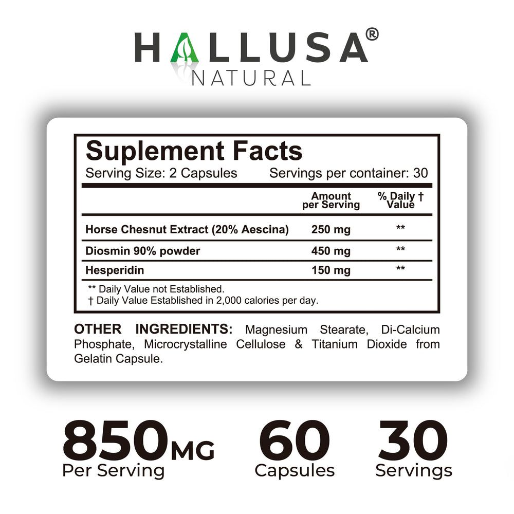 Free Hallosmine Xtra vein cream tube beside bottle for cooling leg relief