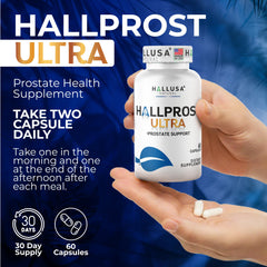 Hallprost Ultra bottle against a clean backdrop signaling quality production.