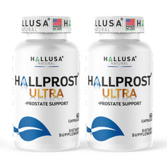 Hallprost Ultra bottle from Hallusa Natural highlighting daily prostate support.