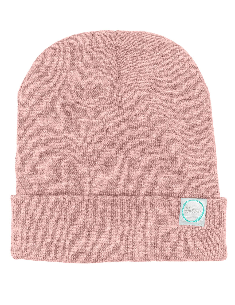 Halsa EMF Beanie front view showing pink color and casual fit.