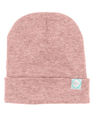 Halsa EMF Beanie front view showing pink color and casual fit.