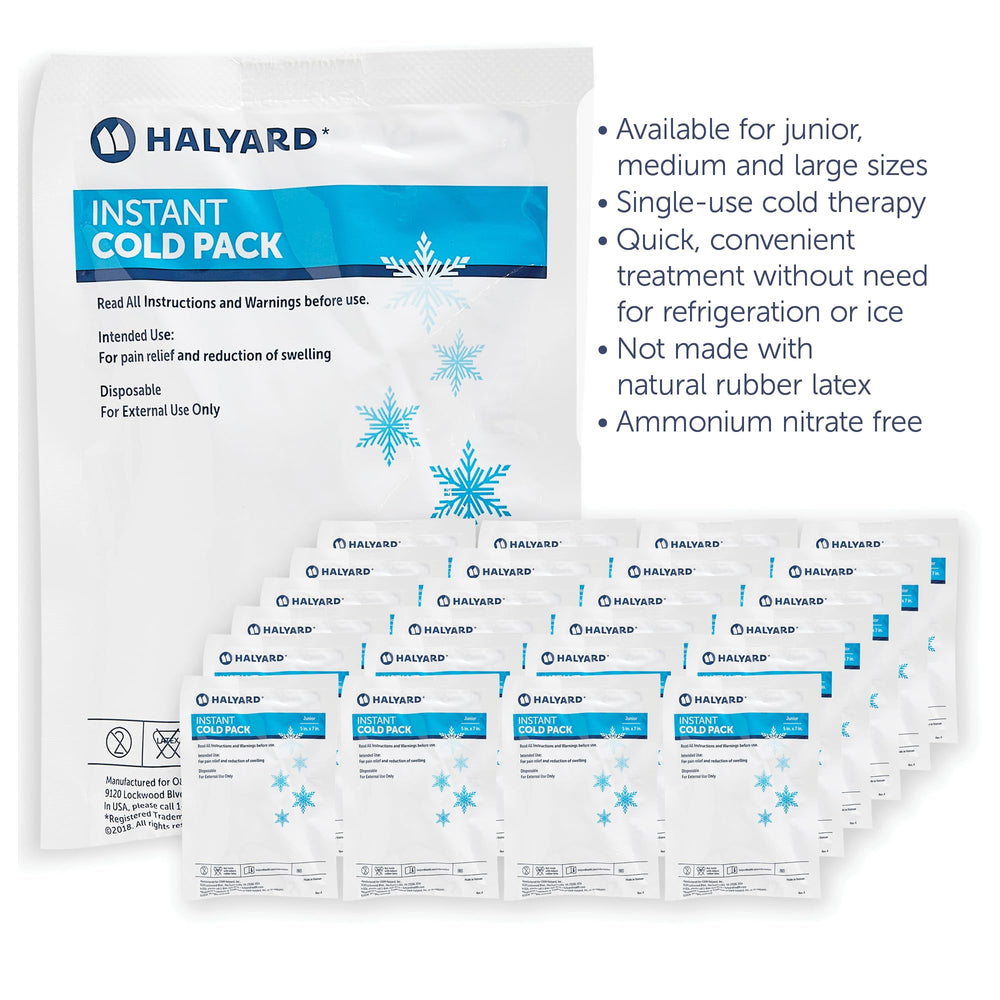 Halyard Instant Cold Pack direct-to-skin soft-touch finish for comfortable application.