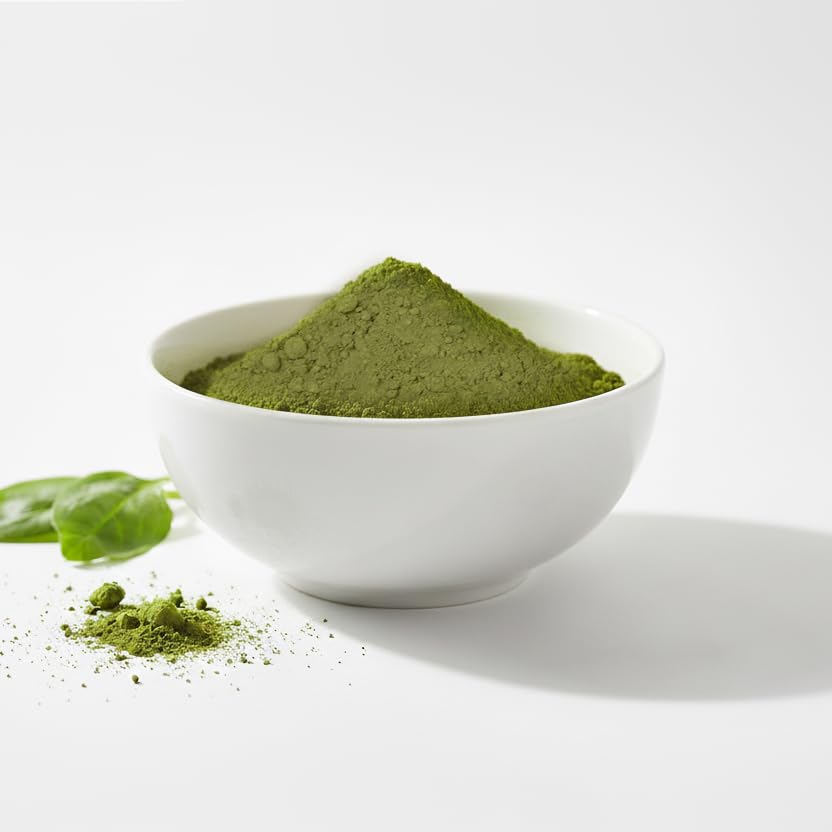 Hampton Distribution chlorella powder packaging emphasizing organic, filler-free formula.