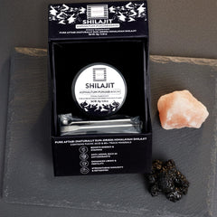 Shilajit measuring spoon aids accurate daily dosing.