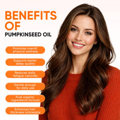 Hanachi Pumpkin Seed Oil Capsules with Saw Palmetto ingredients for hair health.