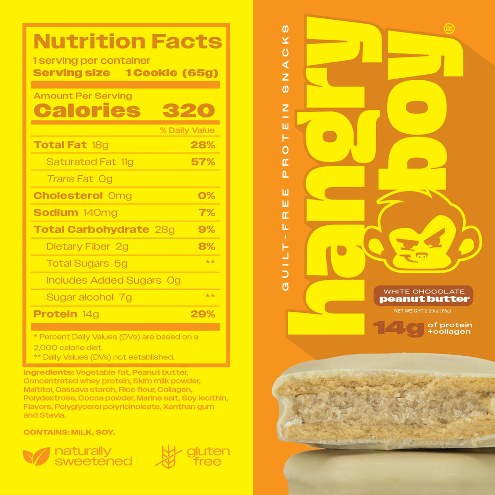 Hangryboy on-the-go snack packaging shows individually wrapped cookies for travel.