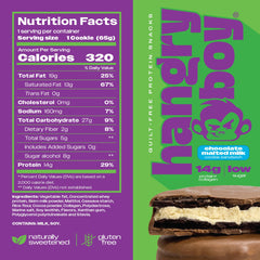 Hangryboy Chocolate Malted Milk flavor sandwich, satisfying mid-day craving.
