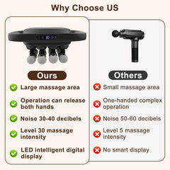 HANQUAN massage gun in use on back for targeted relief.
