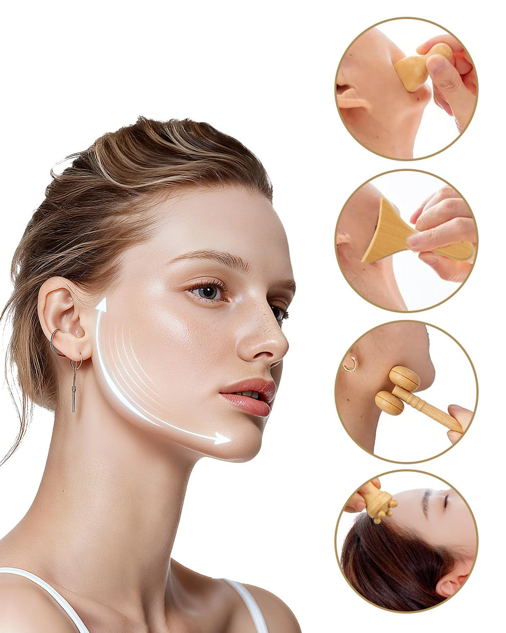 HAPPYER face massager for targeted facial relaxation.