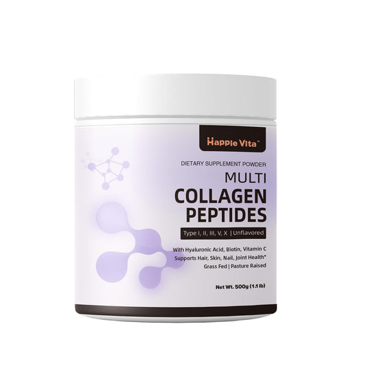 HappieVita multi collagen powder tub front for joints and skin support