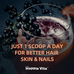 HappieVita unflavored collagen powder scoop for versatile mixing