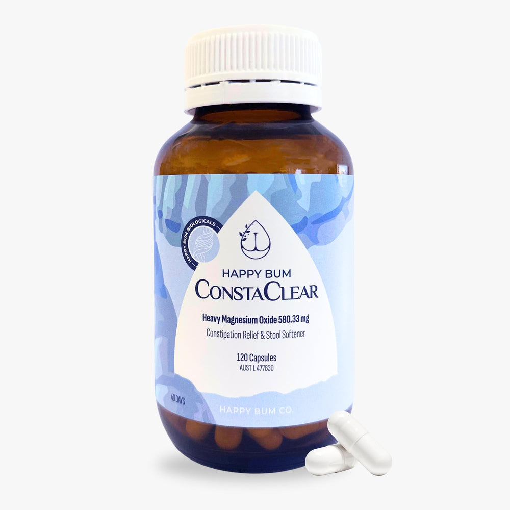 Happy Bum CostaClear bottle pour for easy dosing and gentle relief from constipation.