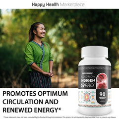 Happy Health Indigen S9 Pro in-hand capsules for everyday circulation care.