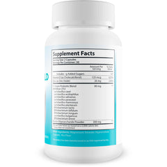 Happy Health Gum Shield Therapy capsules closeup highlighting probiotic pills for oral microbiome balance.