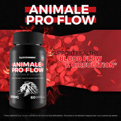 Happy Health Marketplace Animale Pro Flow capsules arranged for steady blood flow support.