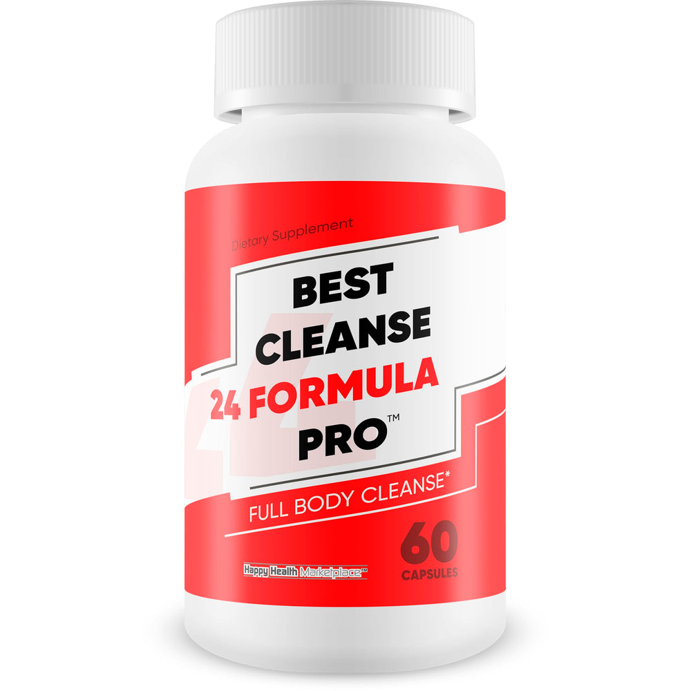 Happy Health Marketplace Best Cleanse 24 Formula Pro bottle front showing gentle detox support
