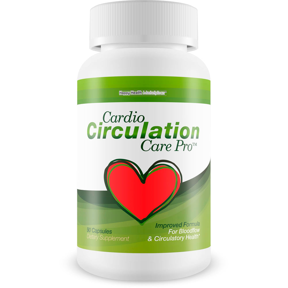 Happy Health Marketplace Cardio Circulation Care Pro bottle front supports daily circulation.