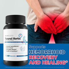 Happy Health Marketplace Natural Herbs Hemorrhoids Capsules USA-made seal signaling quality