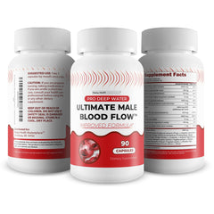 Happy Health Marketplace Pro Deep Water bottle with opened pack illustrating daily dose routine.