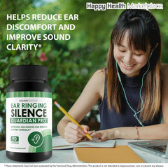 Happy Health Marketplace calm office scene illustrating a routine for hearing health.