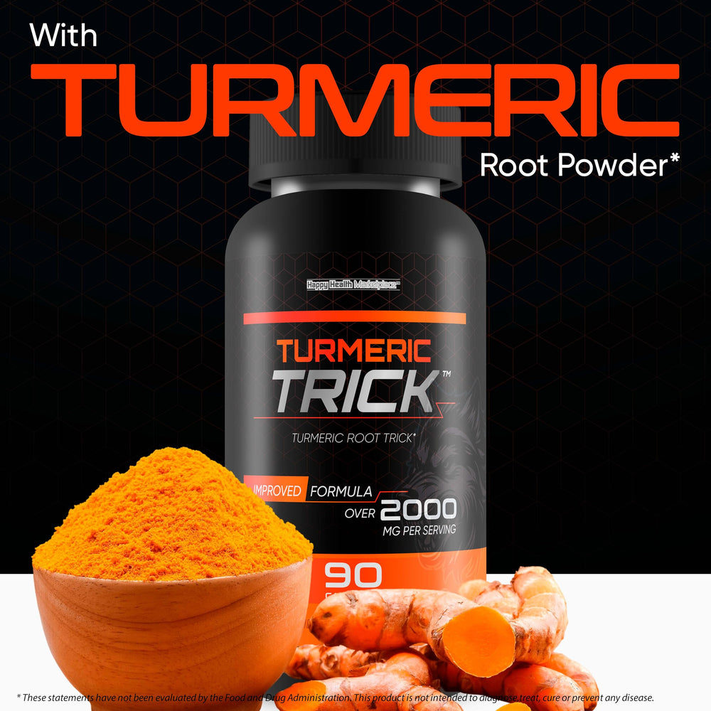 Happy Health Marketplace Turmeric Trick user taking a capsule for daily wellness.