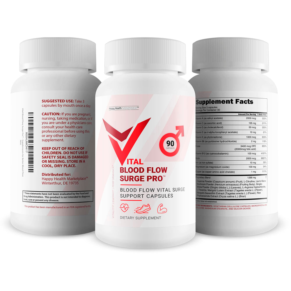 Vital Blood Flow Surge Pro capsules for daily circulation support