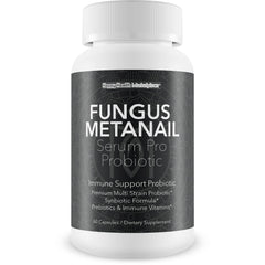 Happy Health Metanail Serum Probiotic bottle close-up for daily nail care