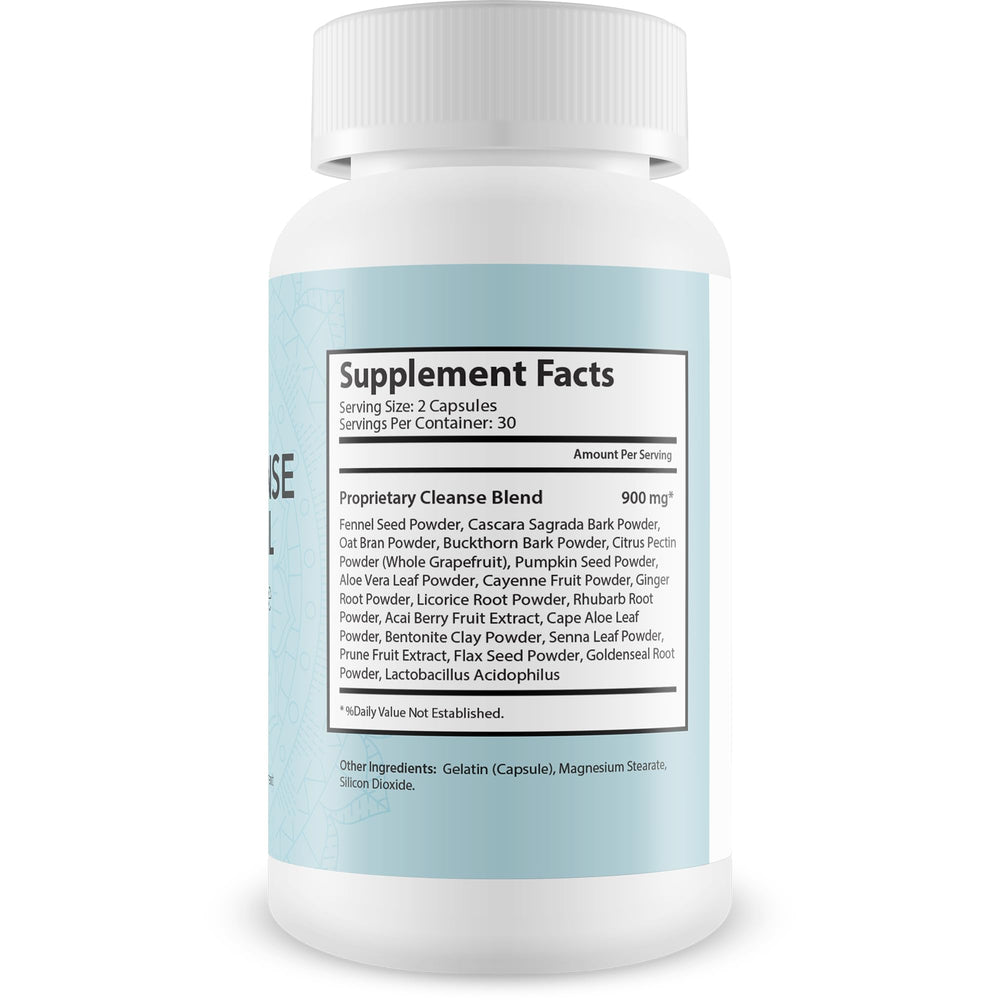 Happy Health Metanail Total Cleanse capsules closeup highlighting probiotic blend.