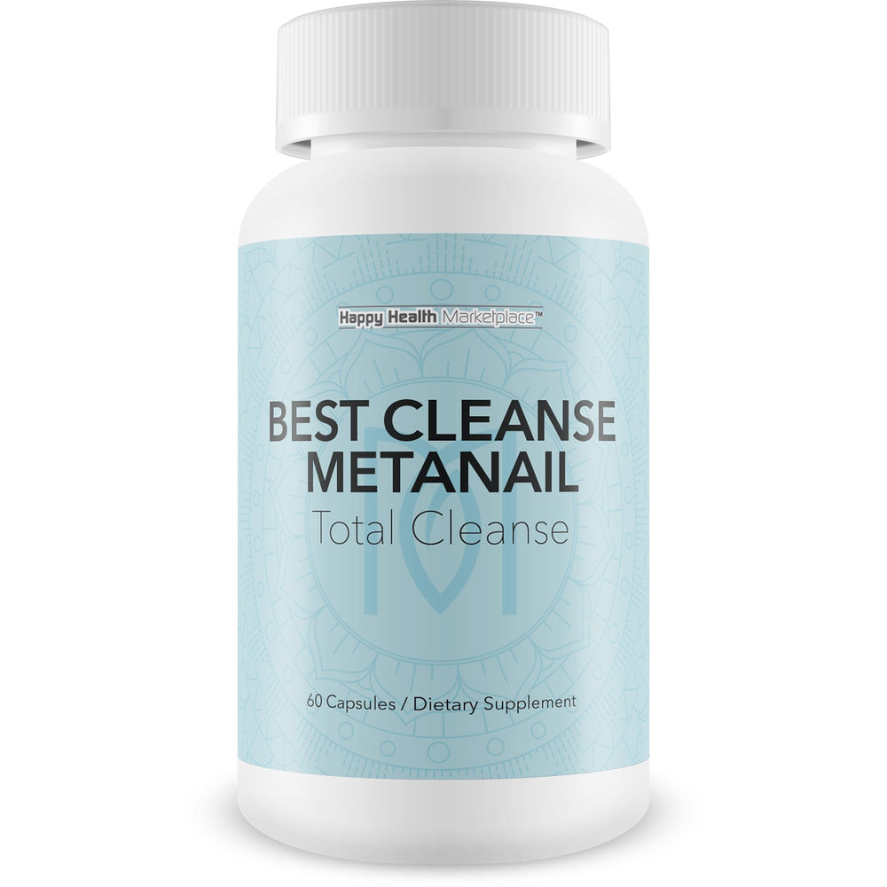 Happy Health Metanail Total Cleanse bottle for toenail support and natural wellness.