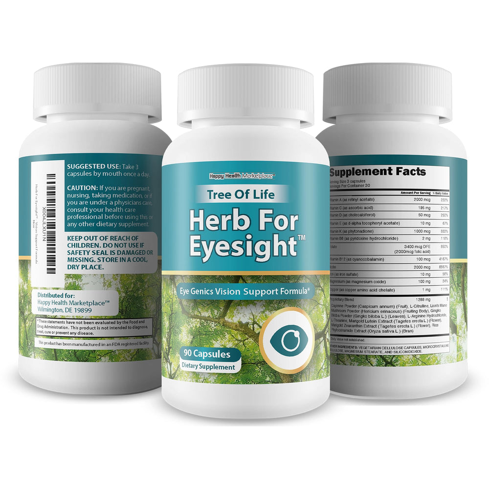 Happy Health Tree of Life Eyesight on desk suggests reduced eye strain during long tasks.