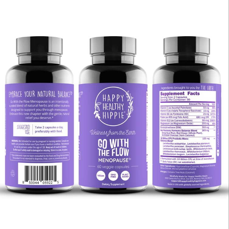 Easy-to-swallow vegan capsules for daily menopause symptom relief.