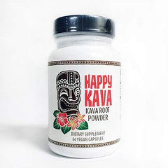 Happy Kava bottle cap close-up for quick relaxation support after work