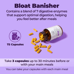 Happy Mammoth Bloat Banisher ingredients list highlighting the enzyme blend