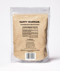 Happy Warrior Kava powder close-up reveals fine texture for easy straining